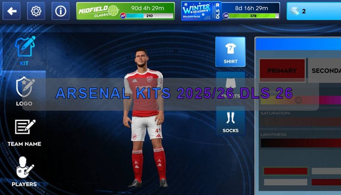 arsenal Kits 2025 26 DLS 26